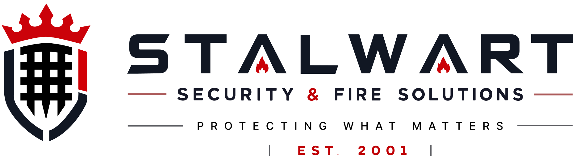Stalwart Security & Fire 25th anniversary logo